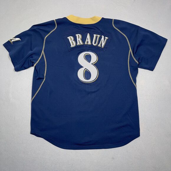 Milwaukee Brewers Nike Jersey Size XL MLB Baseball Ryan Braun #8 Sewn Vintage - Picture 9 of 10